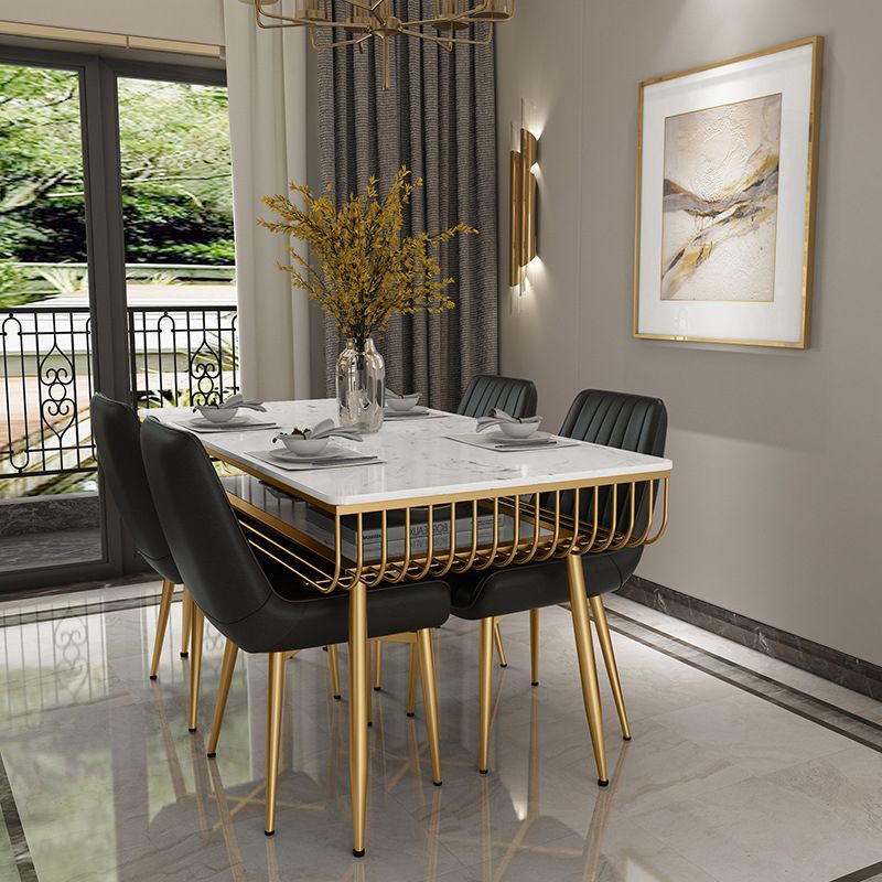 Nordic 1/4/5/7 Pieces Dining Set Rectangle Stone Dining Table for  Kitchen