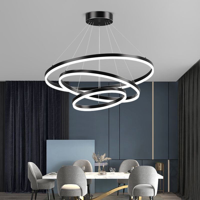 Modern Style Circles Pendant Light Fixtures Metal   Multi Lights Suspension Pendant