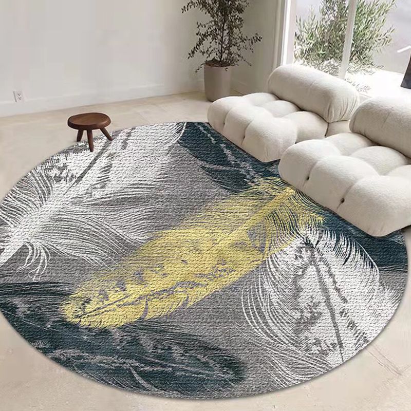 Navy Modern Teppich Polyester Feder Teppich Färbung widerstandsfähiger Teppich für Wohnzimmer