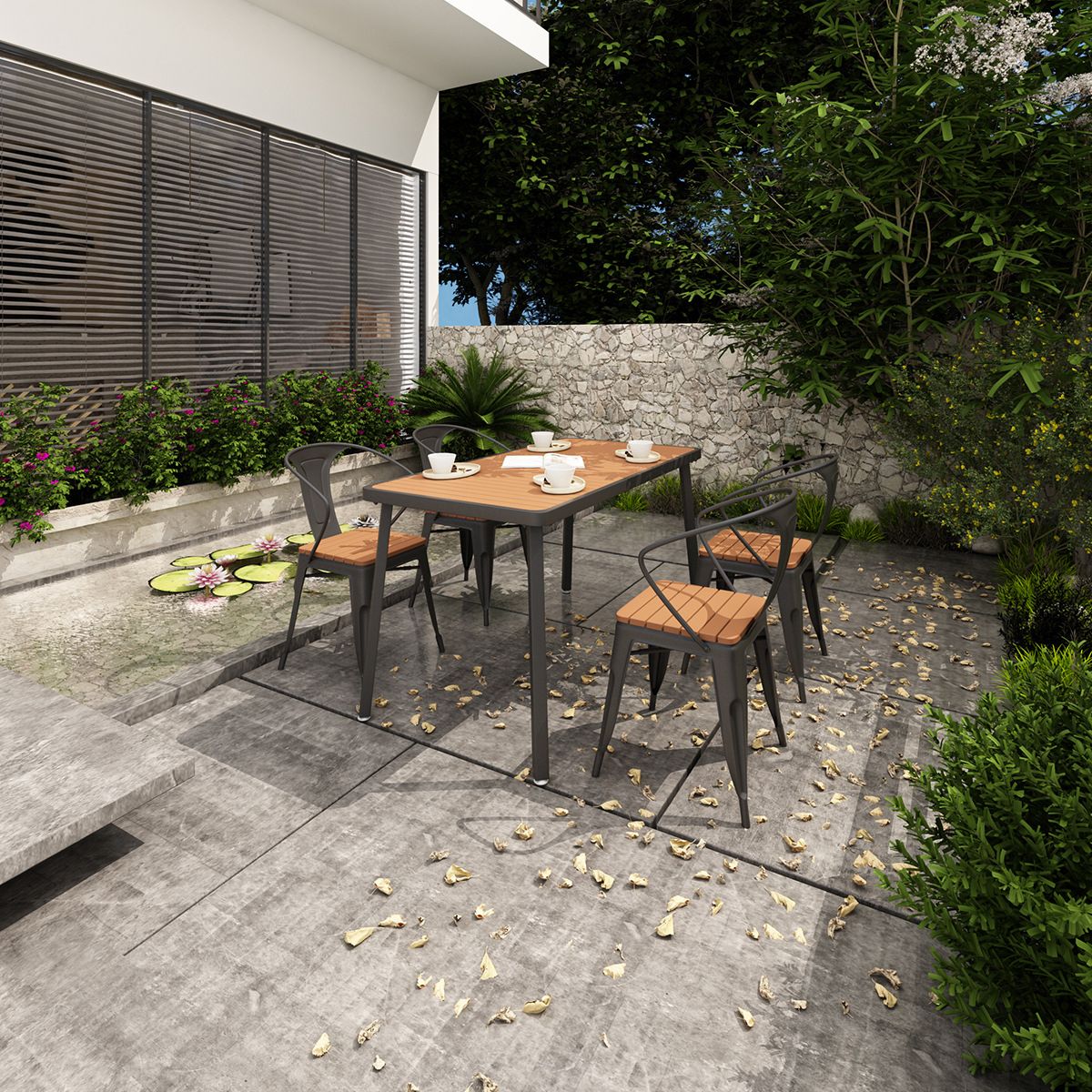 Contemporary Rectangle Table Set 1/2/5 Pieces Dining Set for Kitchen