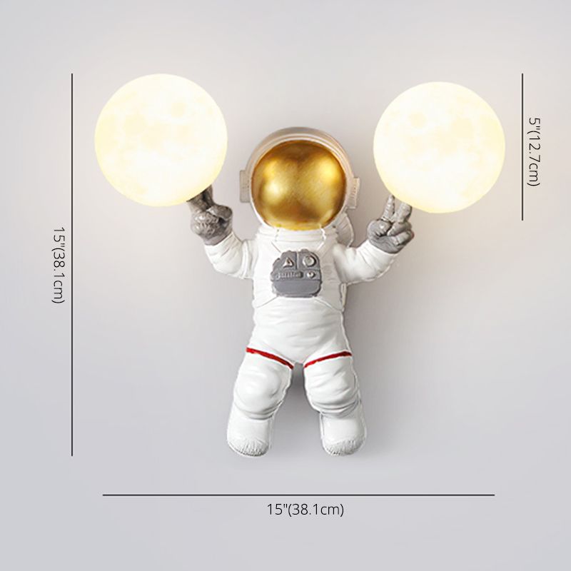 Astronaut Modeling Spherical Wall Sconce Lights Creative Resin Sconces
