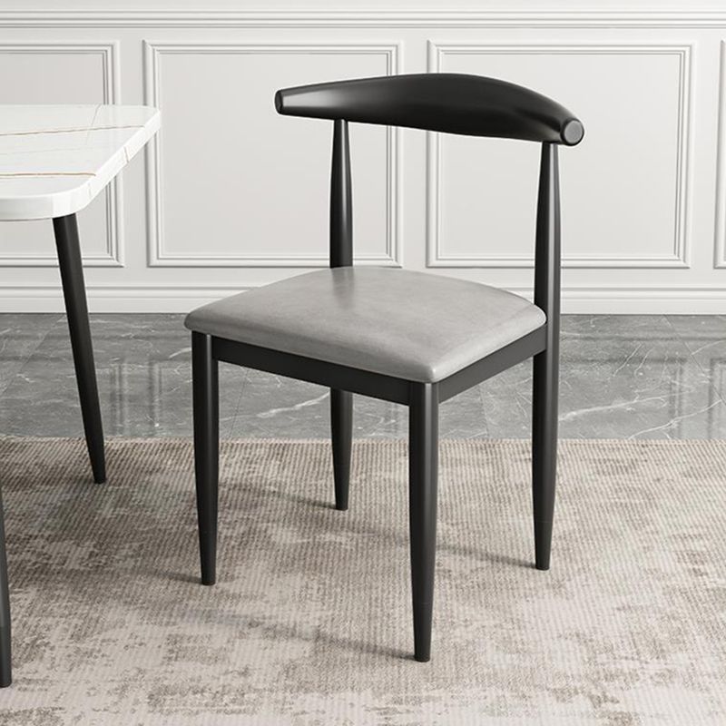 Kitchen Armless Dining Chair Dining Room Metal Legs Open Back Side Chair