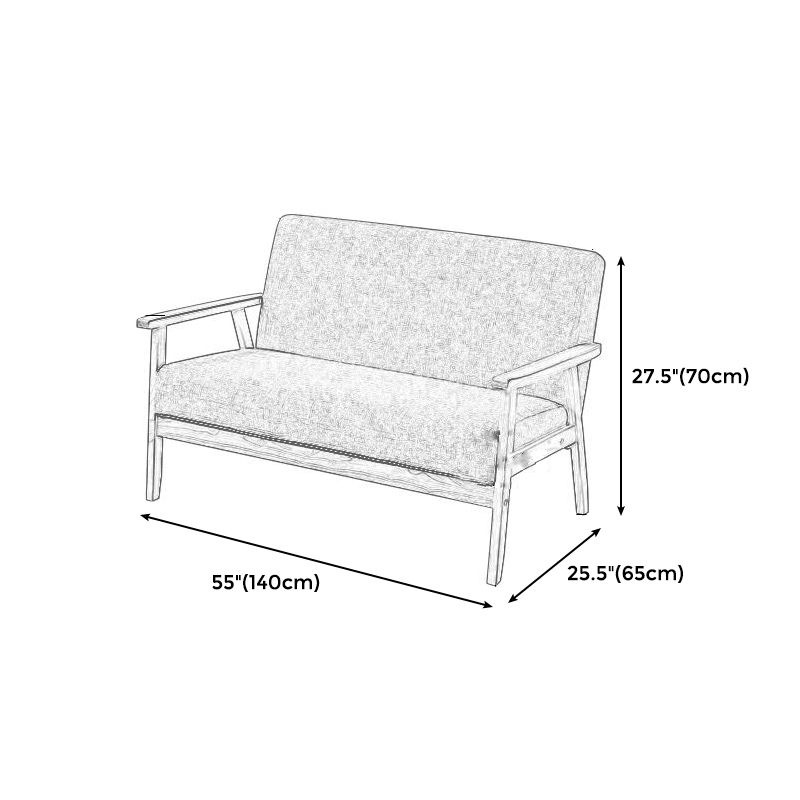 Brown Modern Biscuit Back Genuine Leather Standard Sofa 27.56"High Square Arm Sofa