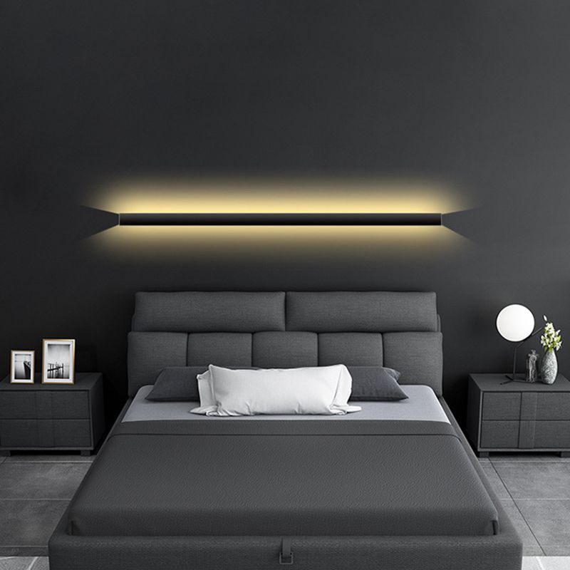 Strip Shade Wall Lighting Modern Simple Style Metal 1 Lights Sconce Lamp for Bedroom TV Background