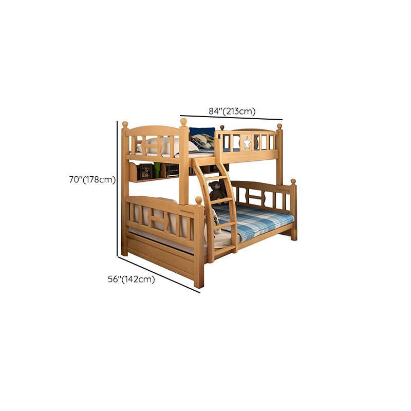Natural Beech Bunk Bed Modern Bedroom Bunk Bed with Footboard