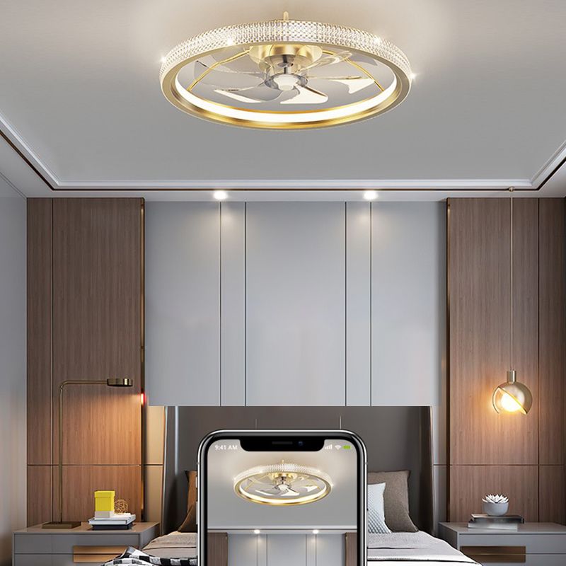 Éclair de ventilateur de plafond de style moderne Éclairage de ventilateur de plafond en métal pour chambre à coucher