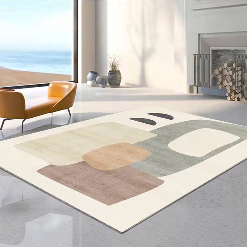 Simplicity Area Rug Polyester Indoor Carpet Stain Resistant Rug for Living Room Decoration