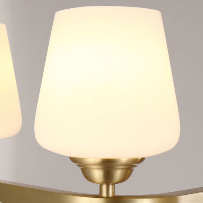 Golden Island Lamp Copper Island Hanging Lamp with Glass Shade for Dining Room