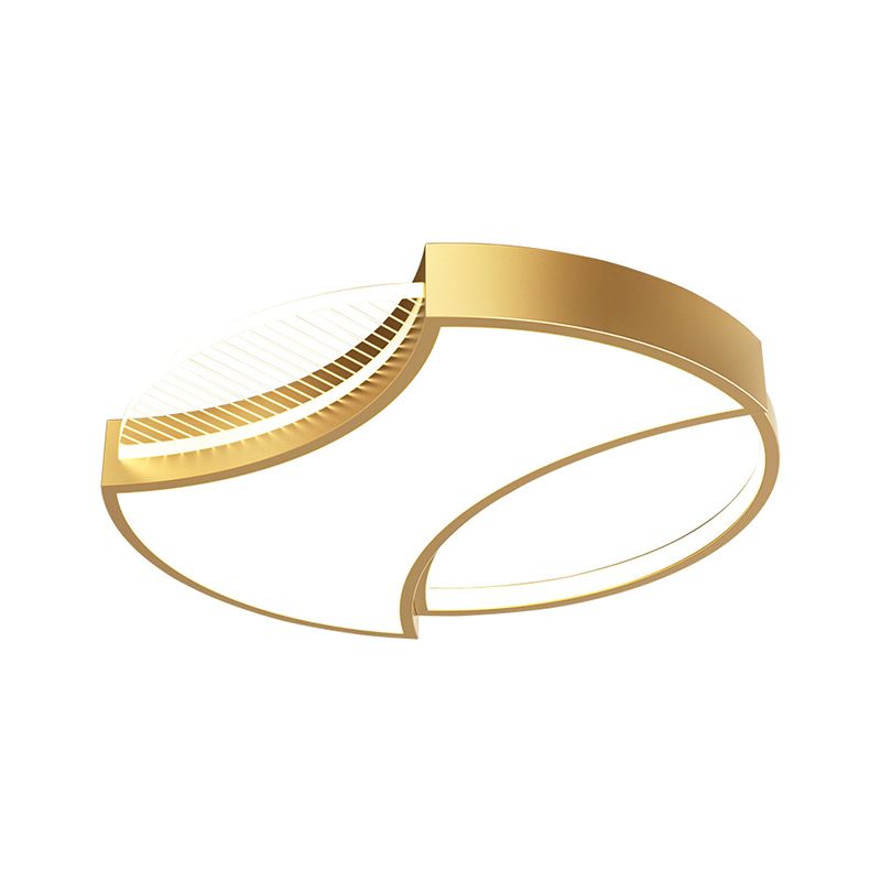 Geometric Flush Mount Light Modern Metal Style 18"/21.5" Width LED Bedroom Flush Ceiling Lamp in Black/Gold