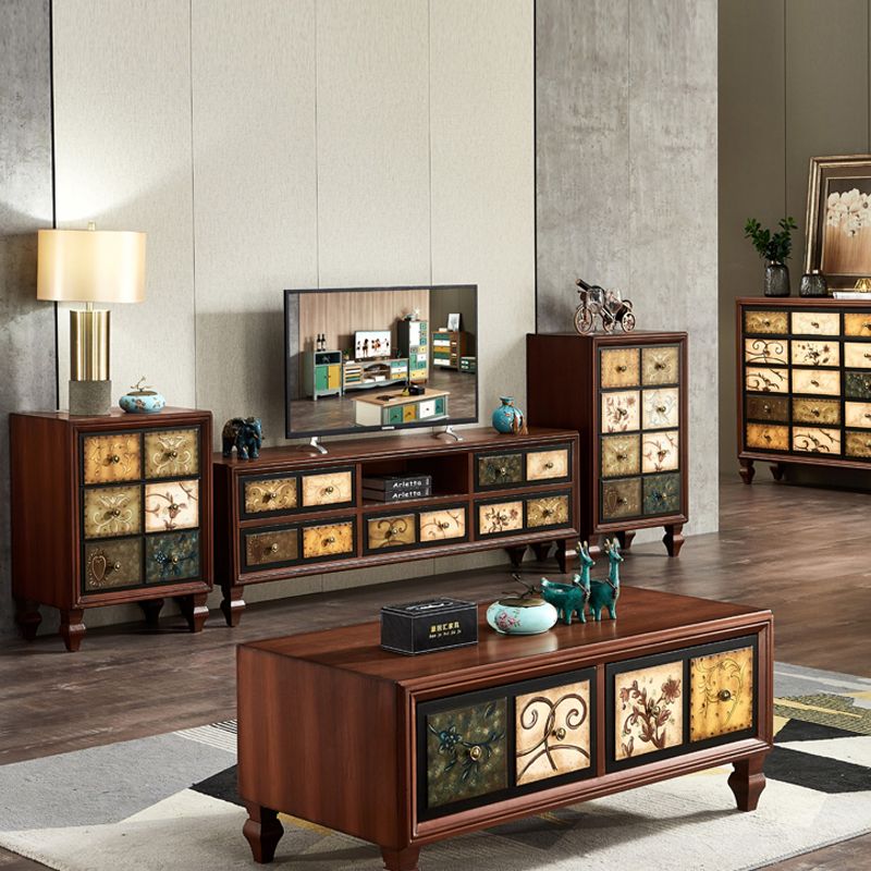 American Traditional Storage Chest Dresser Wooden Storage Chest with Drawers