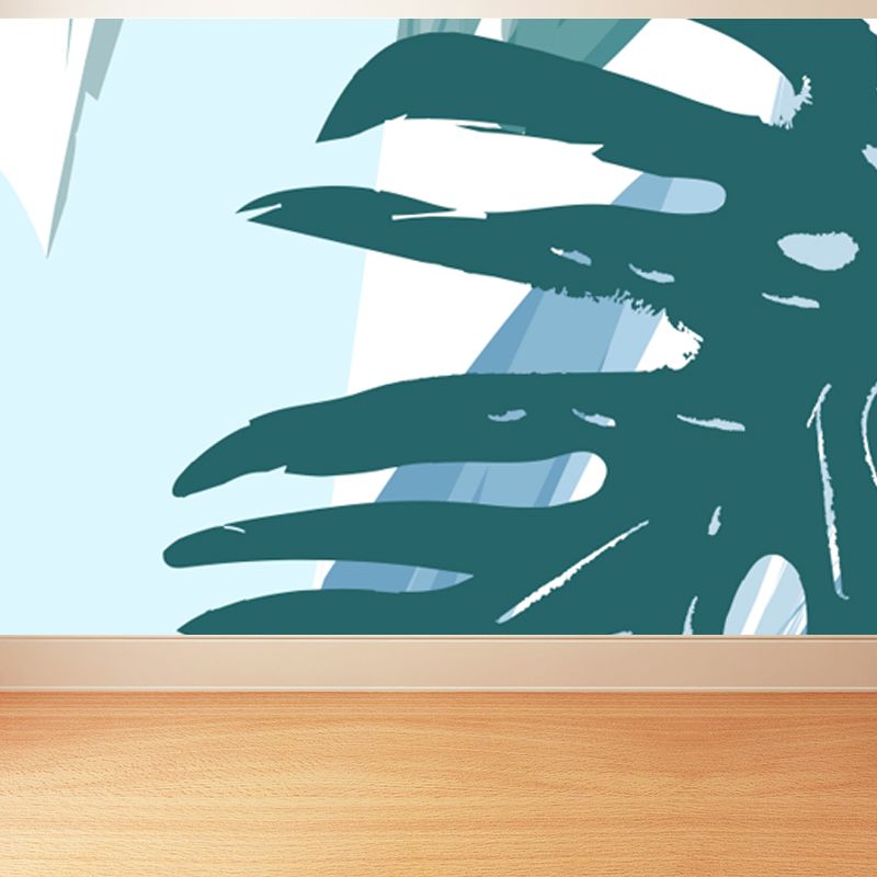 Giant Leaf Print Mural Decal Multicolored Non-Woven Wall Covering for Decor, Custom Size