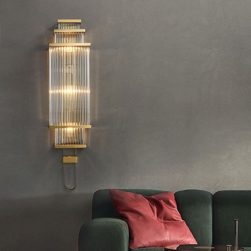 Iluminación de pared geométrica de vidrio estilo moderno múltiples luces de luz montada en la pared
