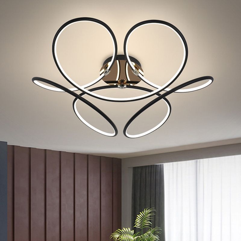 Modern Style Linear Shape Ceiling Lighting Metal 1 Light Ceiling Light for Bedroom
