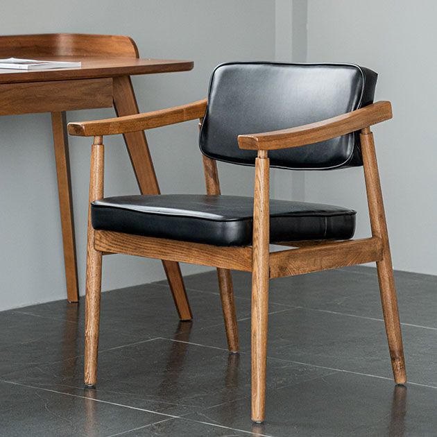 Chaises de salle à manger de style traditionnel, chaises d'appoint avec bras de cuisine et pieds en bois