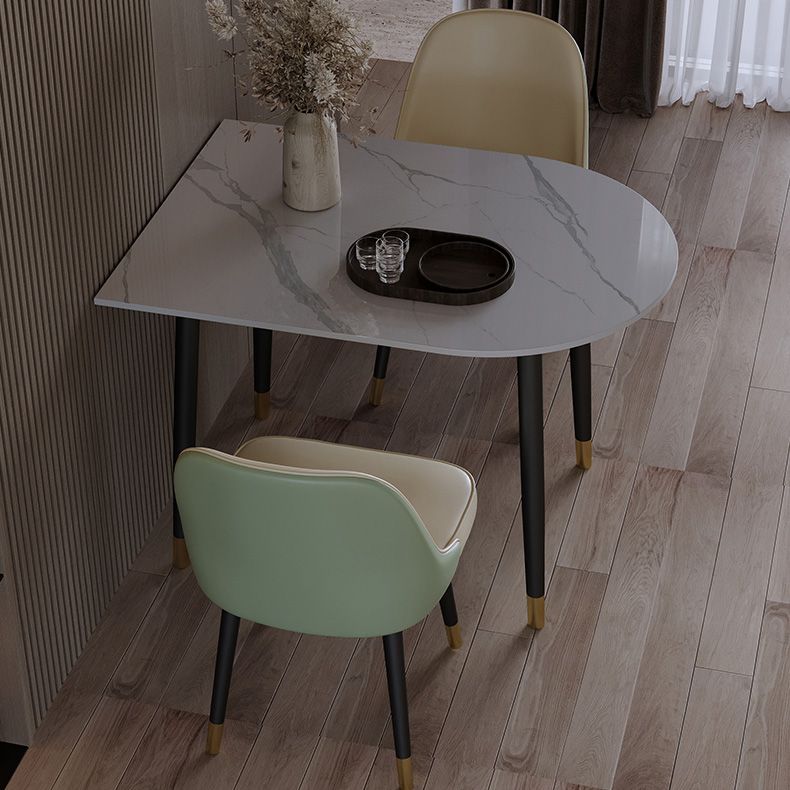 Black Base Dining Table Modern Stone Table for Kitchen Dining Room