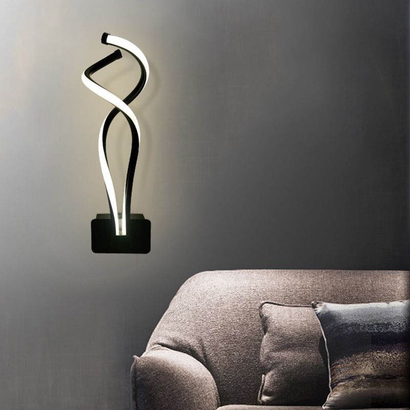 Accoglienza a parete a spirale Freeture Minimalist in stile Minimalista LED LED Black Wall Sconce Illuminazione