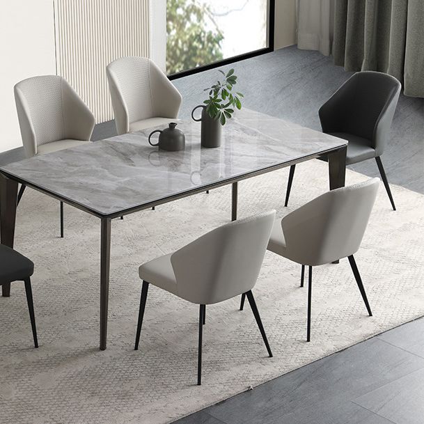 Kitchen Modern Wingback Parsons Chair Armless Dining Chairs in Black Legs