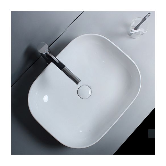 Traditional Vessel Bathroom Sink Porcelain with Faucet Basin Sink