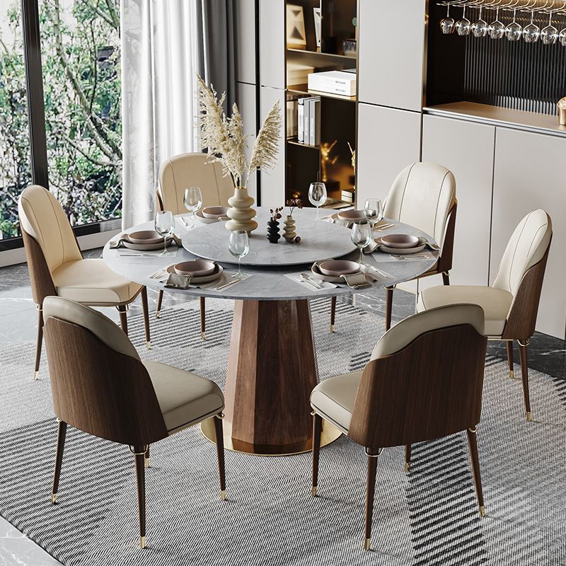 Contemporary Style Ash Wood Chairs Solid Back Side Dining Kitchen Chair Set