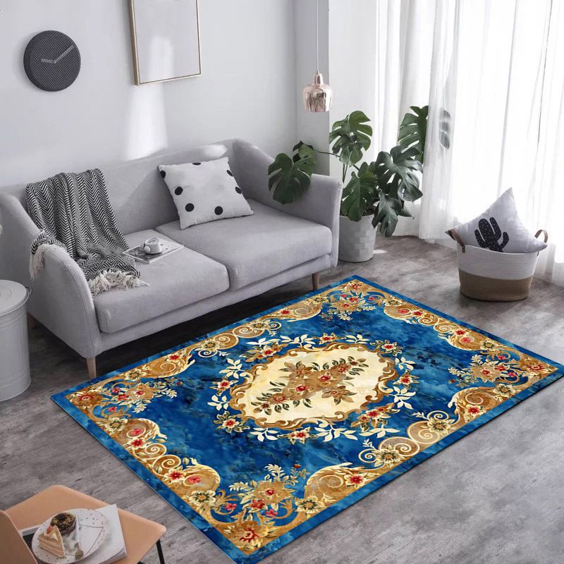 Antike Wohnzimmer -Teppich Teppich Medaillon Print Polyesterbereich Teppich Easy Care Teppich