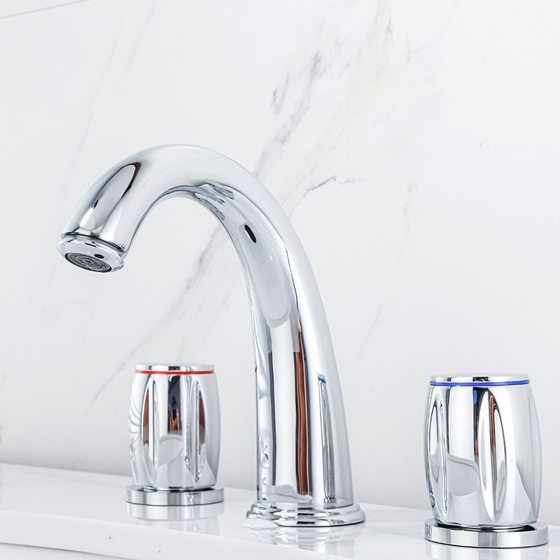Widespread Bathroom Sink Faucet Double Handle Faucet with 3 Holes