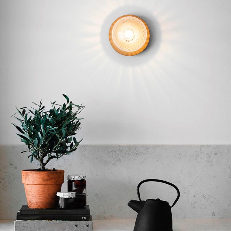 Modern Style Spherical Shape Wall Sconce Glass 1 Light Sconces for Living Room