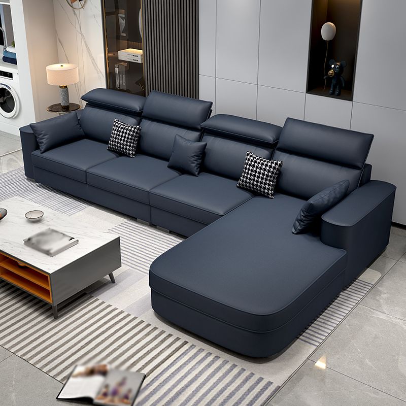 L-Shape High Back Faux leather Square Arm Sectional with Stain-Resistant and Waterproof
