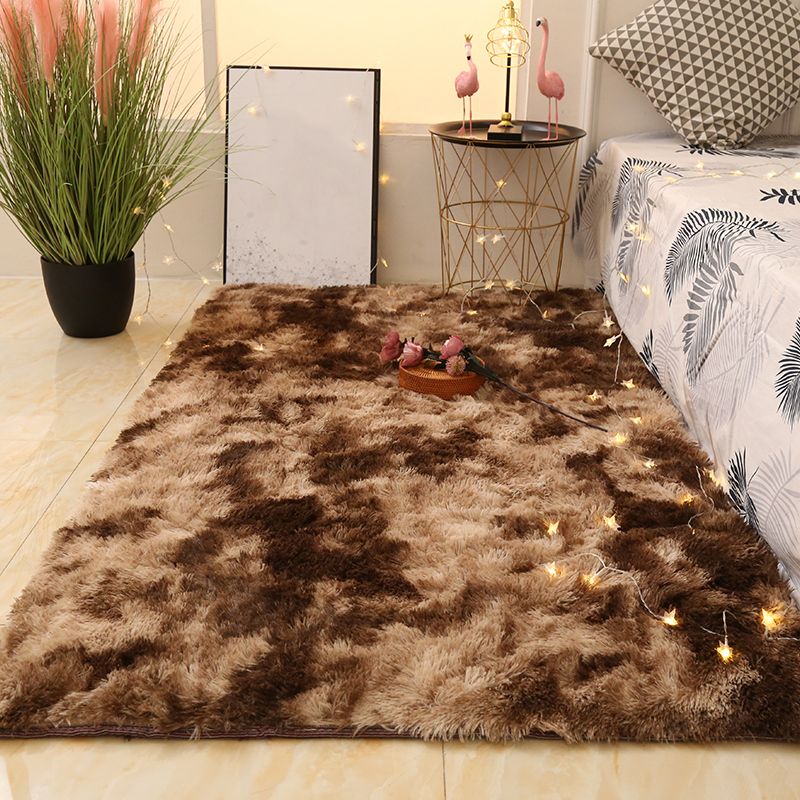 Simple Casual Indoor Rug Blue Tie-Dye Rug Stain Resistant Rug for Drawing Room