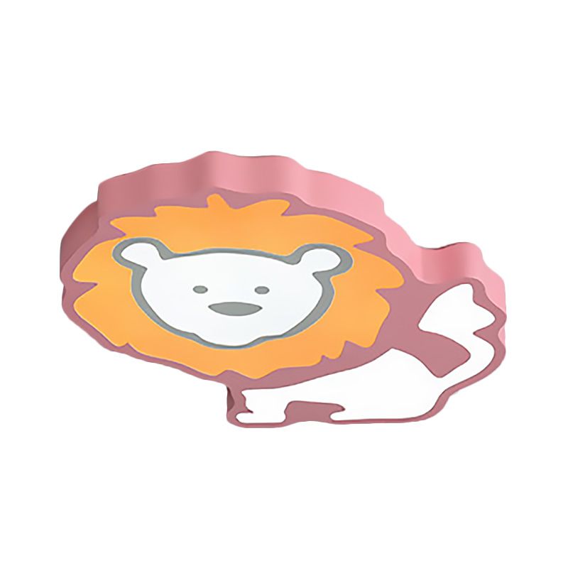 Animal LED Flush Mount Light Lion Acrylic Ceiling Lamp for Nursing Room Bedroom