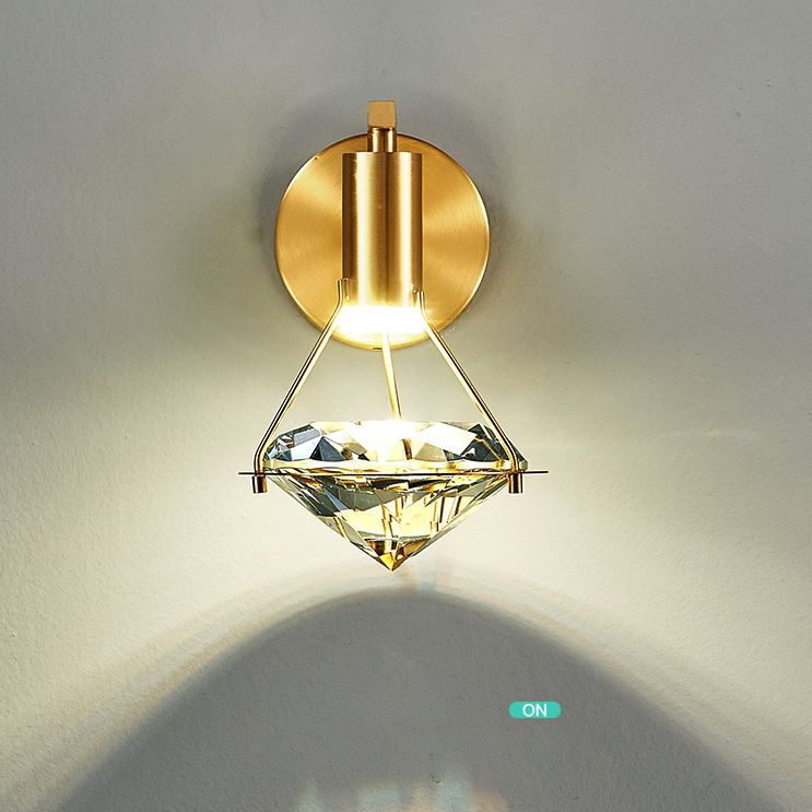 Diamond Sconce Wall Light  Modern Luxury Style Crystal 1 Light Sconces