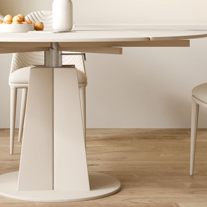 Contemporary 1/2/4/5/7 Pieces Furniture Round Stone Dining Set in White