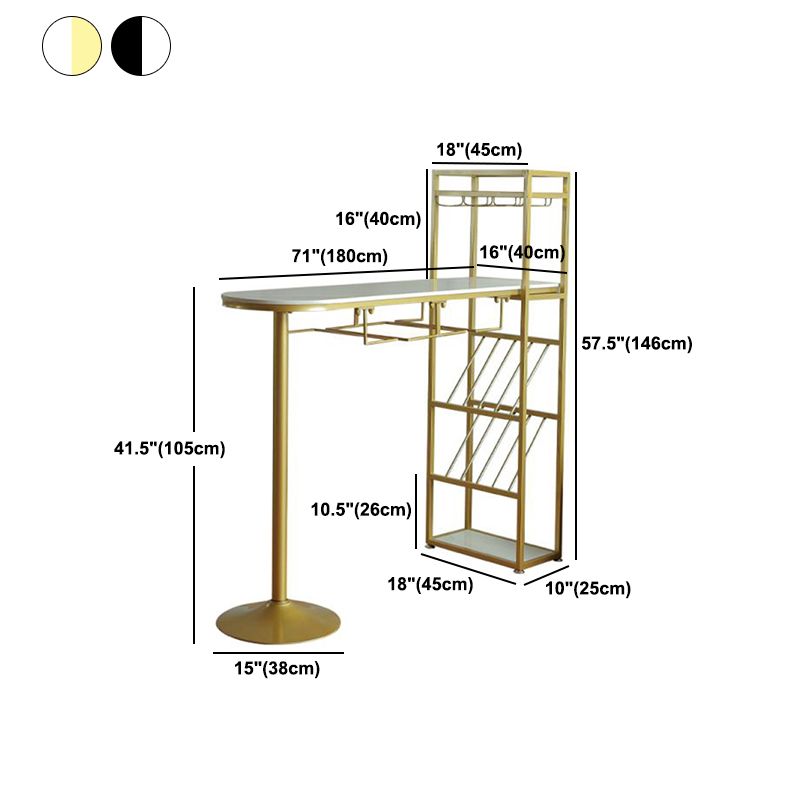 Specialty Pub Table Glam Bar Height 41-inch Bar Table with Wine Rack