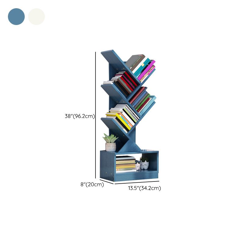 Contemporary Open Back Bookshelf Freestanding Standard Bookcase with Tree Theme