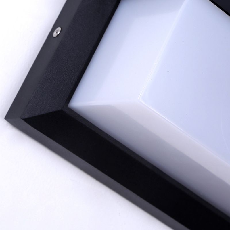 Modern Simple Style Rectangle Shade Wall Sconce Metal 1 Light Sconces inBlack