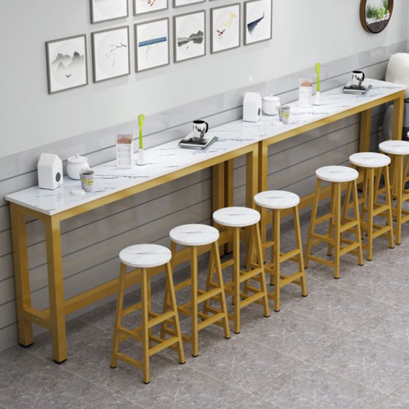 Manufactured Wood Rectangle Pub Table with Metal Frame for Living Room