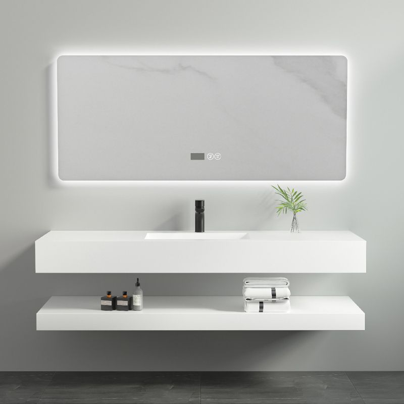 Contemporary Vanity Sink White Bathroom Vanity Cabinet with Mirror