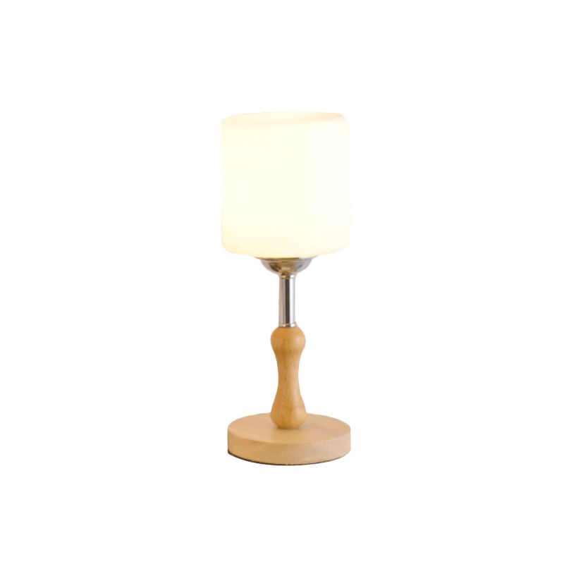 Globe/Zylinder/quadratische Nachttischlicht modernistisch gefrostetes Glas 1 helle Holz Nachtlampe für Bett