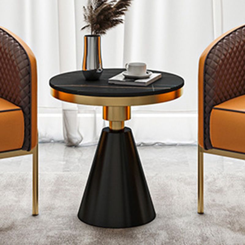 22.44" Tall Contemporary Style Side End Table Metal Pedestal Round Sofa Side Accent Table