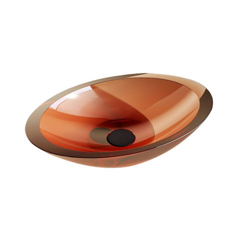 Modern Vessel Bathroom Sink Square Resin with Pop-Up Drain Vessel Lavatory Sink Only