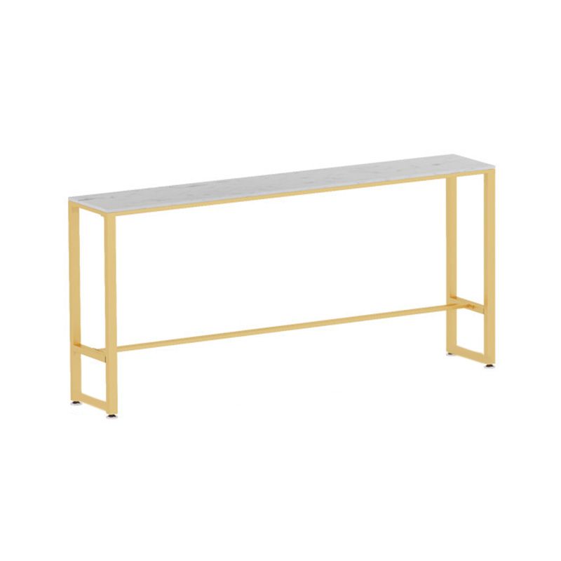 Rectangular Bar Height Table White Faux Marble Top Bistro Pub Table