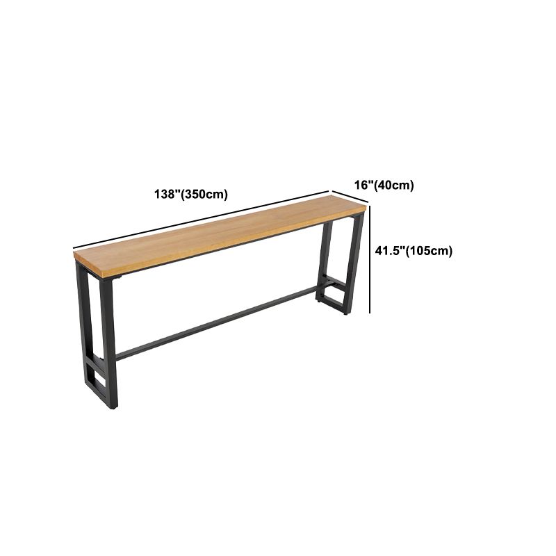 Pine Wood Bar Dining Table Industrial Style Rectangle Bar Table with Trestle for Bar