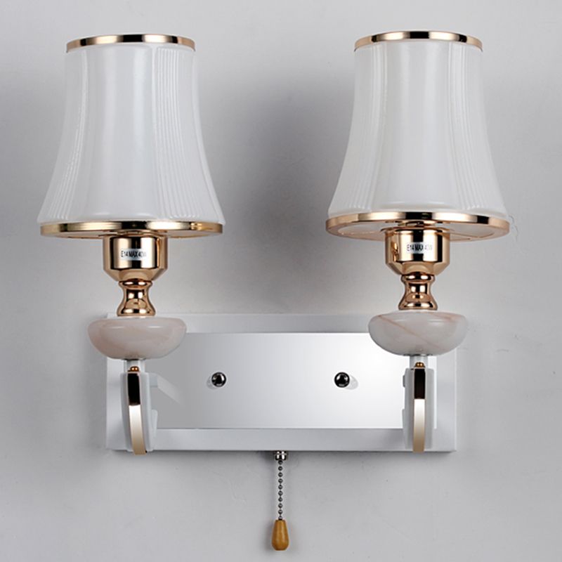 Nordic Style Vanity Light Geometry Shape Vanity Lamp with Glass Shade for Bedroom