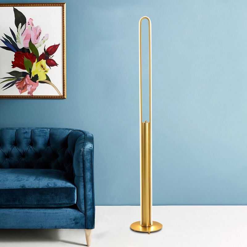 Illumlico illuminazione del pavimento di lettura tubolare minimalista lampada in piedi in bianco/nero/oro in luce calda/bianca