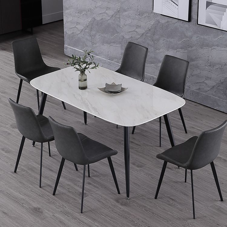 Silla auxiliar de cuero para el hogar contemporánea, acabado mate, sillas de comedor Parsons