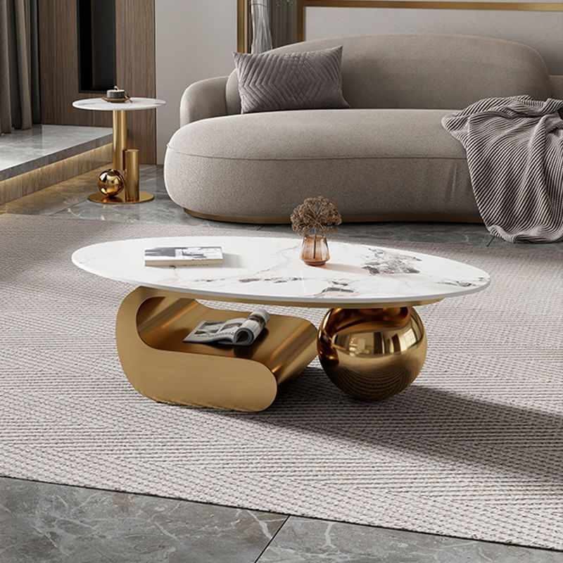 Slate Top Bunching Tables Abstract Coffee Cocktail Table with Storage Drawers