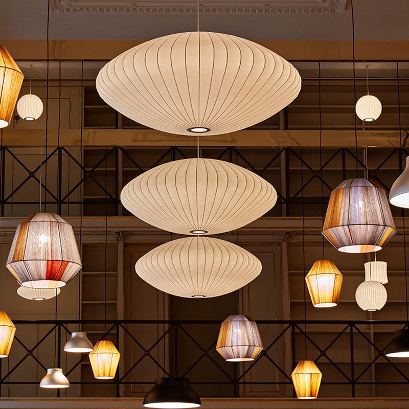1-leichte Trommelhängung Anhänger moderne Seide hängende Beleuchtung für Wohnzimmer