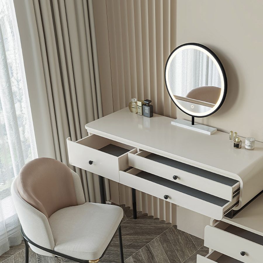 Modern Bedroom Vanity Dressing Table Solid Wood Makeup Vanity Desk with Drawer