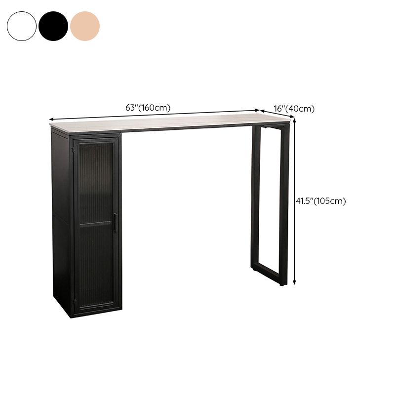 Modern Bistro Bar Table Sintered Stone Bar Table with Storage