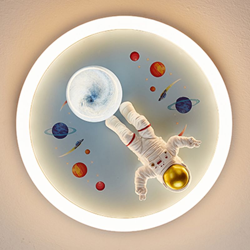 Modern Ceiling Lamp Colorful LED Flush Mount Light Fixture with Acrylic Shade for Bedroom