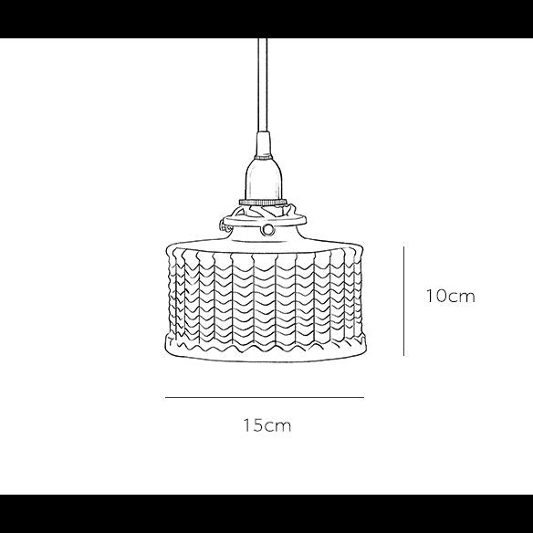 Fisch-Knochen-Texturglas hängende leichte Messing-Trommelschatten Anhängerlampe für Schlafzimmer Esszimmer